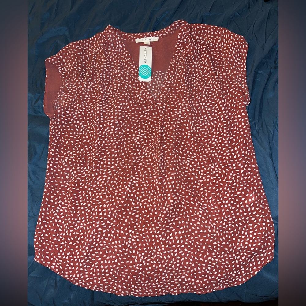 New red/polka dot Blouse
